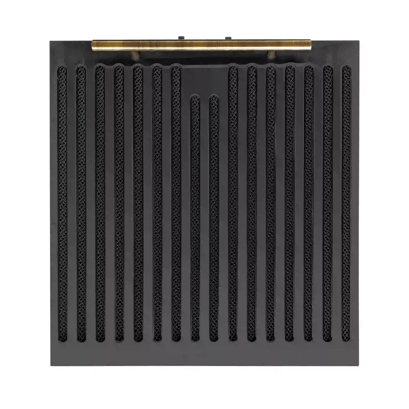 Forno 4-Piece Appliance Package - 30-Inch Gas Range, Under Cabinet Range Hood, Refrigerator, and Dishwasher in Black with Antique Brass Trim