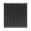 Forno 5-Piece Appliance Package - 30-Inch Electric Range, Under Cabinet Range Hood, French Door Refrigerator, Dishwasher, and 30-Inch Microwave Drawer in Black with Antique Brass Trim
