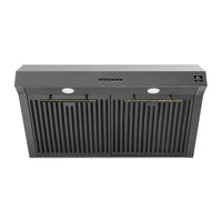 Forno Bari Espresso 30-Inch 400 CFM Under Cabinet Range Hood in Black with Antique Brass Trim (FRHUC5255-30BLK)