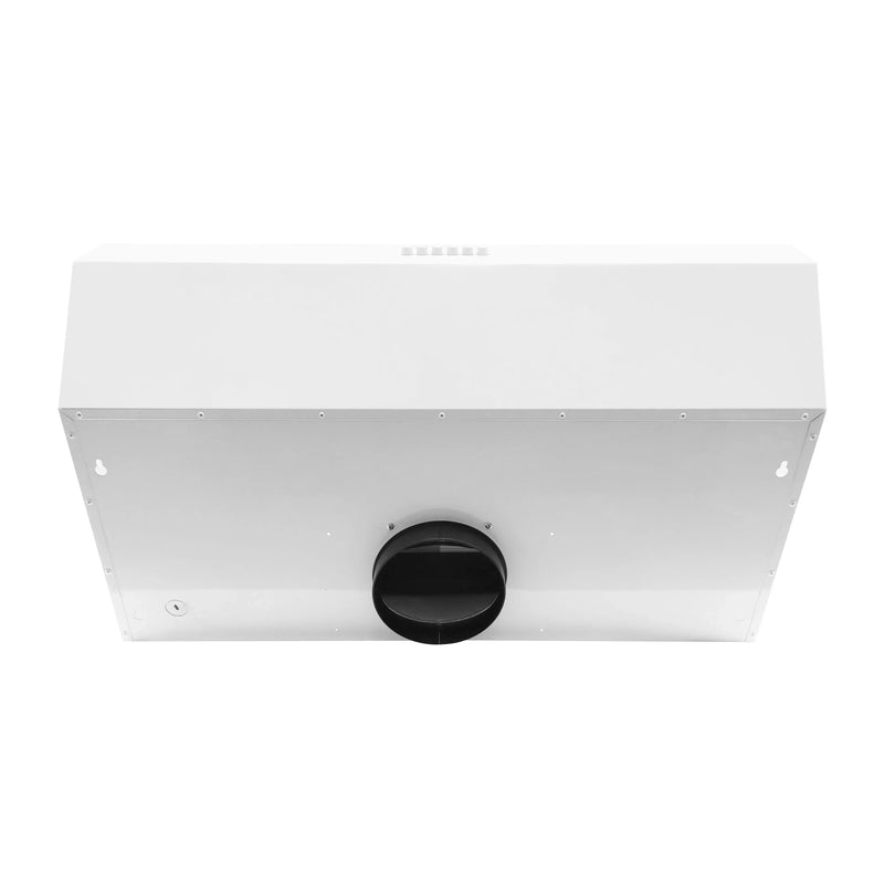 Forno 3-Piece Appliance Package - 30-Inch Espresso Electric Range, Under Cabinet Range Hood, & 31-Inch Refrigerator in White with Antique Brass Handle