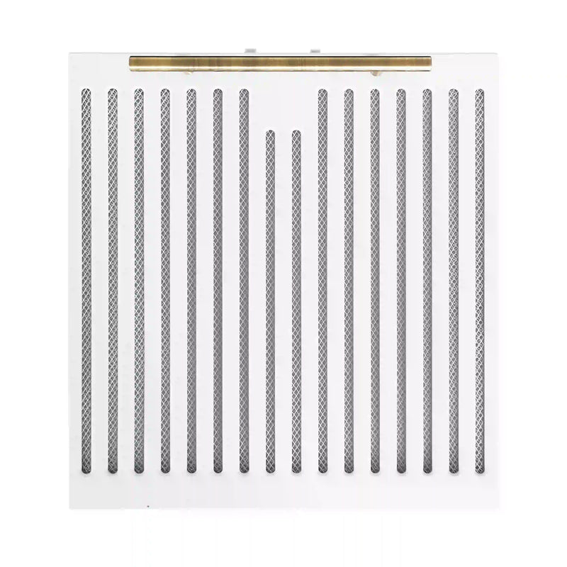 Forno 5-Piece Appliance Package - 30-Inch Induction Range, Under Cabinet Range Hood, Refrigerator, Dishwasher, and 30-Inch Microwave Oven in White with Antique Brass Trim