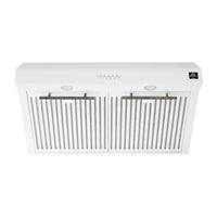 Forno Bari Espresso 30-Inch 400 CFM Under Cabinet Range Hood in White with Brass Handle (FRHUC5255-30WHT)