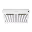 Forno 5-Piece Appliance Package - 30-Inch Inducton Range, Under Cabinet Range Hood, Refrigerator, Dishwasher, and 24-Inch Microwave Oven in White with Antique Brass Trim