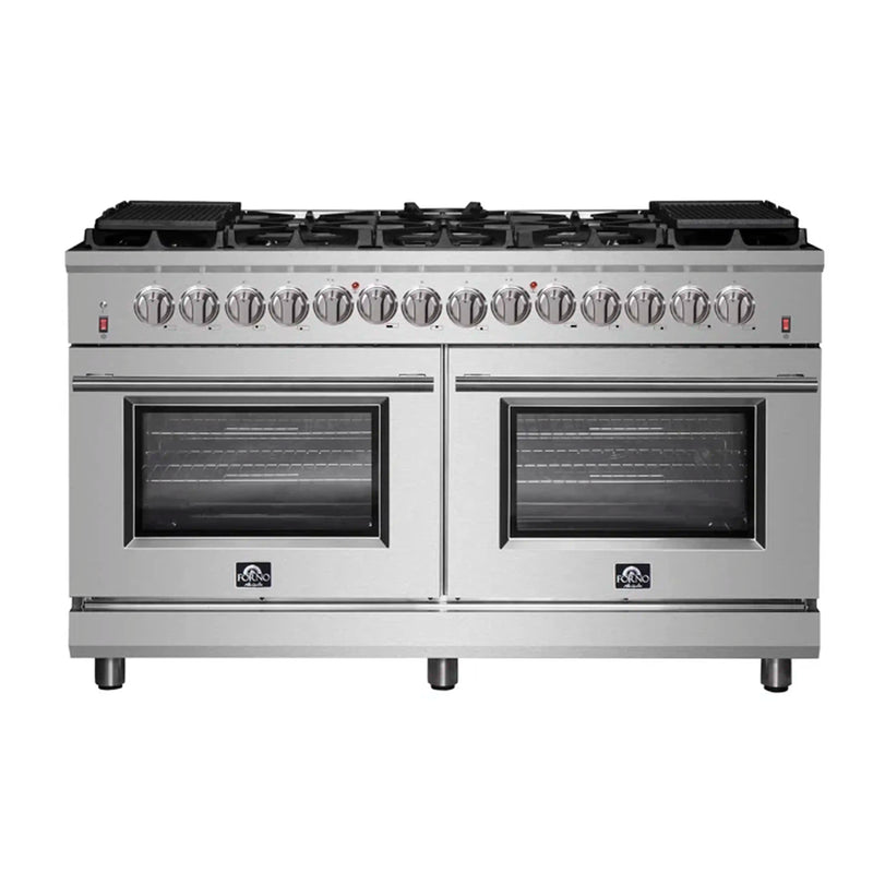 Forno Massimo 60-Inch Freestanding Dual Fuel Range in Stainless Steel (FFSGS6125-60)