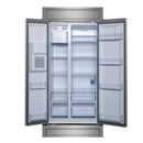 Forno Salerno 36-Inch Built-in Stainless-Steel Refrigerator with 20 cu. ft Capacity, Water Dispenser, and Decorative Grill (FFRBI1844-40MG)