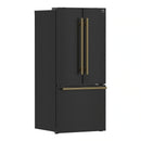 Forno 2-Piece Appliance Package - 30-Inch Slide-In Induction Range and 30-Inch French Door Refrigerator in Black with Antique Brass Handle (FBDL-014-15CAUS)