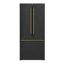 Forno 2-Piece Appliance Package - 30-Inch Slide-In Induction Range and 30-Inch French Door Refrigerator in Black with Antique Brass Handle (FBDL-014-15CAUS)