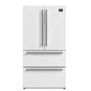 Forno 2-Piece Appliance Package - 30-Inch Induction Range and 36-Inch French Door Refrigerator in White with Stainless Steel Handle (FBDL-015-08CAUS)