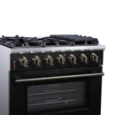 Forno Massimo 36-Inch Freestanding Gas Range with 6 Burners &  5.36 Cu.Ft. Convection Oven in Black with Antique Brass Handle (FFSGS6239-36BLK)