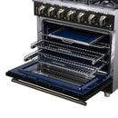 Forno Massimo 36-Inch Freestanding Gas Range with 6 Burners &  5.36 Cu.Ft. Convection Oven in Black with Antique Brass Handle (FFSGS6239-36BLK)