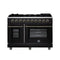 Forno Massimo 48-Inch Freestanding Gas Range with 8 Burners &  6.58 Cu.Ft. Convection Oven in Black with Antique Brass Handle (FFSGS6239-48BLK)