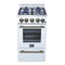 Forno Lamazze 20-Inch Freestanding Gas Range in White with Antique Brass Trim (FFSGS6265-20WHT)