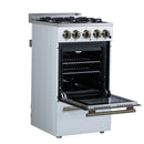 Forno Lamazze 20-Inch Freestanding Gas Range in White with Antique Brass Trim (FFSGS6265-20WHT)