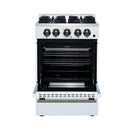 Forno Breno 24-Inch Freestanding Gas Range in White with Antique Brass (FFSGS6290-24WHT)