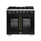 Forno Capriasca 36-Inch Freestanding French Door Gas Range with 6 Burners and 5.36 Cu.Ft. Convection Oven in Black with Antique Brass Handle (FFSGS6460-36BLK)