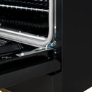 Forno 4-Piece Appliance Package - 36-Inch Gas Range, 60-Inch Convertible Refrigerator with Modern Trim, Dishwasher, and 30-Inch Microwave Oven in Black with Antique Brass Handle