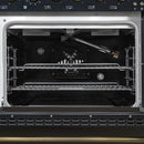 Forno Antico 3-Piece Appliance Package - 48-Inch Dual Fuel Range, 36-Inch Refrigerator, & 24-Inch Dishwasher in Black with Antique Brass Trim