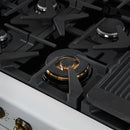 Forno 3-Piece Appliance Package - 48-Inch Antico Dual Fuel Range, 60-Inch Refrigerator, Dishwasher in White with Antique Brass Handle