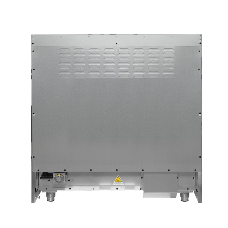 Forno 4-Piece Appliance Package - 36-Inch Gasl Fuel Range, Wall Mount Range Hood, 60-Inch Built-In Convertible Refrigerator, and Dishwasher in Black with Antique Brass Handle