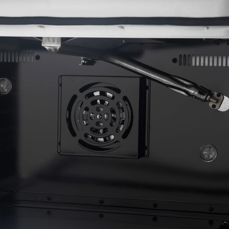 Forno 4-Piece Appliance Package - 36-Inch Gas Range, Wall Mount Range Hood, 36-Inch French Door Refrigerator, and Dishwasher in White with Antique Brass Handle