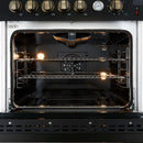 Forno Giovanni 30-Inch Gas Range with 5 Burners and 4.32 Cu.Ft. Convection Gas Oven with Temperature Gauge in Black with Antique Brass Trim (FFSGS6274-30BLK)