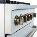 Forno Marco 30-Inch Gas Range with 4 Burners and 4.32 Cu.Ft. Convection Oven in White with Antique Brass Trim (FFSGS6277-30WHT)