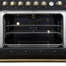 Forno Marco 36-Inch Gas Range with 6 Burners and 5.36 Cu.Ft. Convection Oven in Black with Antique Brass Trim (FFSGS6277-36BLK)