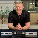 Gordon Ramsay by Thor Kitchen 3-Piece Appliance Package - 36-Inch Gas Range with Liquid Propane Kit, Tilt Panel, 36-Inch Refrigerator, and Dishwasher in Black with Stainless Steel Trim
