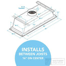 Victory Horizon 41-Inch 900 CFM Flush Ceiling Range Hood in White (HORIZON-WH)