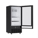 Forno Cristallo 15-Inch 66 lb/Day Freestanding/Undercounter Nugget Ice Maker in Black with Antique Brass Handle (FIMBI7307-15BLK)