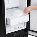 Forno Cristallo 15-Inch 66 lb/Day Freestanding/Undercounter Nugget Ice Maker in Black with Antique Brass Handle (FIMBI7307-15BLK)