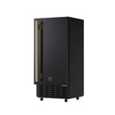 Forno Cristallo 15-Inch 66 lb/Day Freestanding/Undercounter Nugget Ice Maker in Black with Antique Brass Handle (FIMBI7307-15BLK)