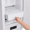 Forno Cristallo 15-Inch 66 lb/Day Freestanding/Undercounter Nugget Ice Maker in White with Antique Brass Handle (FIMBI7307-15WHT)