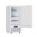 Forno Cristallo 15-Inch 66 lb/Day Freestanding/Undercounter Nugget Ice Maker in White with Antique Brass Handle (FIMBI7307-15WHT)
