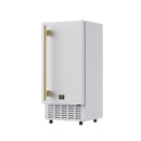 Forno Cristallo 15-Inch 66 lb/Day Freestanding/Undercounter Nugget Ice Maker in White with Antique Brass Handle (FIMBI7307-15WHT)