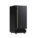 Forno Cristallo 15-Inch 79 lb/Day Freestanding/Undercounter Cubed Ice Maker in Black with Antique Brass Handle (FIMBI7313-15BLK)