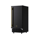 Forno Cristallo 15-Inch 79 lb/Day Freestanding/Undercounter Cubed Ice Maker in Black with Antique Brass Handle (FIMBI7313-15BLK)