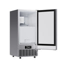 Forno Cristallo 15-Inch 79 lb/Day Freestanding/Undercounter Cubed Ice Maker in Stainless Steel (FIMBI7313-15S)