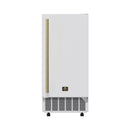 Forno Cristallo 15-Inch 79 lb/Day Freestanding/Undercounter Cubed Ice Maker in White with Antique Brass Handle (FIMBI7313-15WHT)