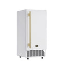 Forno Cristallo 15-Inch 79 lb/Day Freestanding/Undercounter Cubed Ice Maker in White with Antique Brass Handle (FIMBI7313-15WHT)