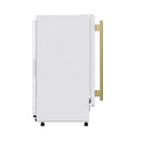 Forno Cristallo 15-Inch 79 lb/Day Freestanding/Undercounter Cubed Ice Maker in White with Antique Brass Handle (FIMBI7313-15WHT)