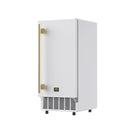 Forno Cristallo 15-Inch 79 lb/Day Freestanding/Undercounter Cubed Ice Maker in White with Antique Brass Handle (FIMBI7313-15WHT)