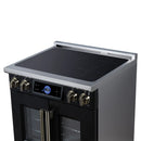 FORNO Maximus 30-Inch Induction Range with 4.32 Cu. Ft. Convection Oven, French Door, 4 Cooking Zones,  Air Sous Vide, Air Fry Basket in Black with Antique Brass Trim (FFSIN0932-30BLK)