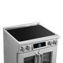 FORNO Maximus 30-Inch Induction Range with 4.32 Cu. Ft. Convection Oven, French Door, 4 Cooking Zones,  Air Sous Vide, Air Fry Basket in Stainless Steel (FFSIN0932-30)