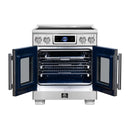 FORNO Maximus 30-Inch Induction Range with 4.32 Cu. Ft. Convection Oven, French Door, 4 Cooking Zones,  Air Sous Vide, Air Fry Basket in Stainless Steel (FFSIN0932-30)