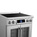 FORNO Maximus 30-Inch Induction Range with 4.32 Cu. Ft. Convection Oven, French Door, 4 Cooking Zones,  Air Sous Vide, Air Fry Basket in Stainless Steel (FFSIN0932-30)