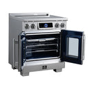 FORNO Maximus 30-Inch Induction Range with 4.32 Cu. Ft. Convection Oven, French Door, 4 Cooking Zones,  Air Sous Vide, Air Fry Basket in Stainless Steel (FFSIN0932-30)