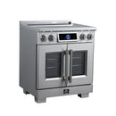 FORNO Maximus 30-Inch Induction Range with 4.32 Cu. Ft. Convection Oven, French Door, 4 Cooking Zones,  Air Sous Vide, Air Fry Basket in Stainless Steel (FFSIN0932-30)