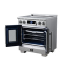 FORNO Maximus 30-Inch Induction Range with 4.32 Cu. Ft. Convection Oven, French Door, 4 Cooking Zones,  Air Sous Vide, Air Fry Basket in Stainless Steel (FFSIN0932-30)