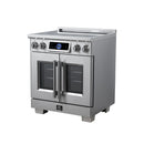 FORNO Maximus 30-Inch Induction Range with 4.32 Cu. Ft. Convection Oven, French Door, 4 Cooking Zones,  Air Sous Vide, Air Fry Basket in Stainless Steel (FFSIN0932-30)